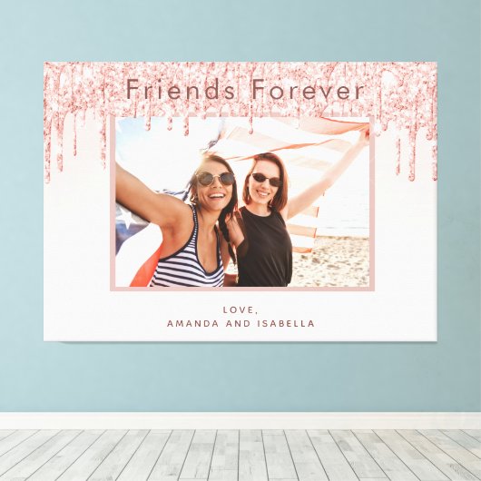 Toile Photo Best Friends Forever rose rose pâle parties (Insitu (Plancher de Bois))