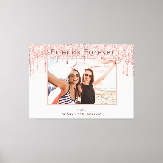 Toile Photo Best Friends Forever rose rose pâle parties (Recto)