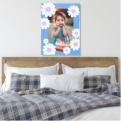 Toile Photo bleu simple Daisy (Insitu(Chambre))