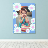 Toile Photo bleu simple Daisy (Insitu (Plancher de Bois))