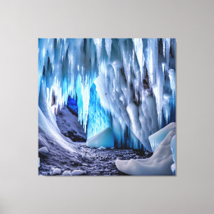 Toile Photo caverne bleue glace.