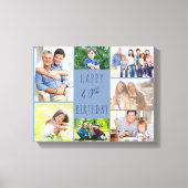 Toile Photo Collage 7 Photo Bleu 40e anniversaire (Recto)