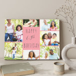 Toile Photo Collage 7 Photo Coral rose 60e anniversaire<br><div class="desc">Dites Joyeux 60e anniversaire avec une toile enveloppée sur mesure. Le modèle photo est mis en place pour vous d'ajouter 7 de vos photos préférées qui sont affichées dans un collage photo autour de la salutation d'anniversaire. Le texte se lit simplement "Joyeux 60ème anniversaire" dans la typographie décontractée. "60ème" est...</div>