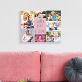 Toile Photo Collage 7 Photo Rose Grey 80e anniversaire (Insitu(Salon))