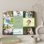 Toile Photo Collage 7 Photo Sage Green 50e anniversaire<br><div class="desc">Dites Joyeux 50e anniversaire avec une toile enveloppée sur mesure. Le modèle photo est mis en place pour vous d'ajouter 7 de vos photos préférées qui sont affichées dans un collage photo autour de la salutation d'anniversaire. Le texte se lit simplement "Joyeux 50ème anniversaire" dans la typographie décontractée. "50ème" est...</div>