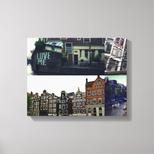 Toile Photo collage Amsterdam 3
