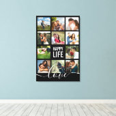 Toile Photo Collage Happy Life and Love Couple's (Insitu (Plancher de Bois))