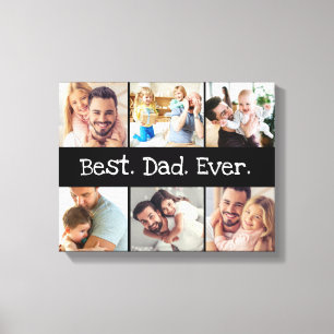 Toile Photo Collage Meilleur papa jamais en noir et blan