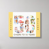 Toile Photo Collage Numéro 50 Neutre 50e anniversaire (Recto)