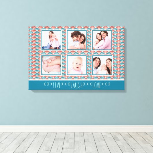 Toile Photo Collage with Decorative Fan Pattern (Insitu (Plancher de Bois))