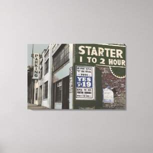 Toile Photo colorée Coin de rue de la ville Vintage des 