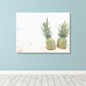 Toile Photo de 2 ananas sur une plage (Insitu (Plancher de Bois))