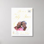 Toile Photo de 50e anniversaire de mariage Roses Or (Recto)