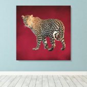 Toile Photo de chat sauvage léopard tacheté (Insitu (Plancher de Bois))