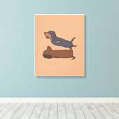 Toile Photo de chien de saucisse | Charmant chien (Insitu (Plancher de Bois))