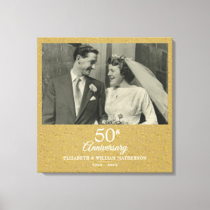 Toile Photo de confettis dorés pour les 50 ans de mariag