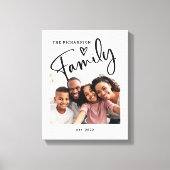 Toile Photo de famille mignonne et moderne | Noir et bla (Recto)