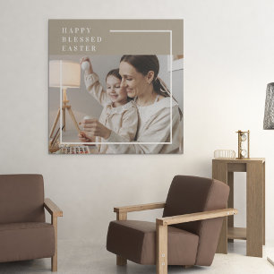Toile Photo de famille moderne beige Heureuse Sainte P
