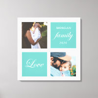 photo de famille moderne pastel monogramme