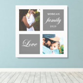 Toile photo de famille moderne pastel monogramme (Insitu (Plancher de Bois))