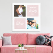 Toile photo de famille moderne pastel monogramme (Insitu(Salon))