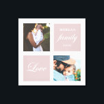 Toile photo de famille moderne pastel monogramme<br><div class="desc">Palette de couleurs pastel deux photos customisées mur art avec élégant script "amour" et "famille" et votre propre monogramme et date. Belle décoration de maison personnalisée accent</div>