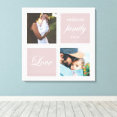 Toile photo de famille moderne pastel monogramme (Insitu (Plancher de Bois))