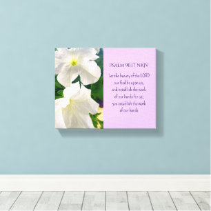 Toile Photo de Fleur Blanche Bible Verse La Bénédiction
