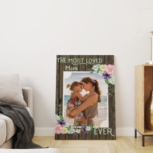 Toile Photo de maman écrit à la main sur bois rustique e