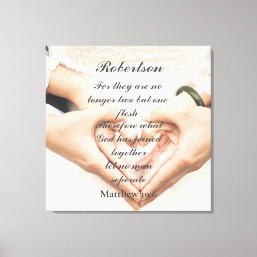 Toile Photo de mariage avec Écriture chrétienne (Recto)