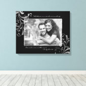 Toile Photo de Modèle photo floral noir et blanc (Insitu (Plancher de Bois))