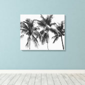 Toile Photo de palmier noir et blanc (Insitu (Plancher de Bois))