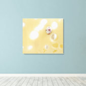 Toile Photo de studio d'une souris blanche regardant à t (Insitu (Plancher de Bois))