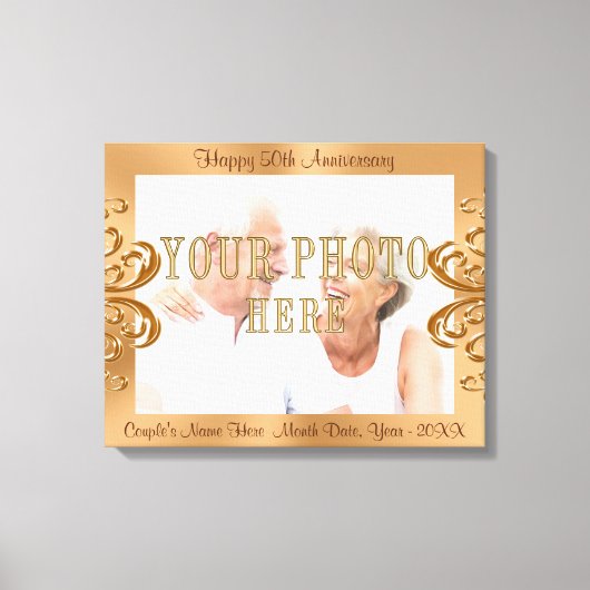 Toile photo du 50e anniversaire avec noms et dates (Recto)