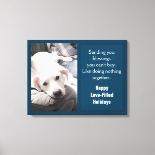 Toile Photo d'un chiot mignon avec papa bleu marine de v