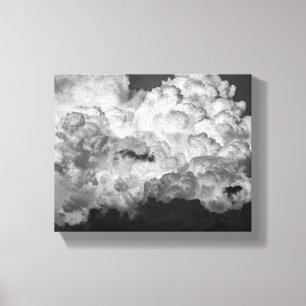 Toile Photo en noir et blanc de grands nuages orageux