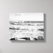 Toile Photo en noir et blanc des vagues de l'océan Atlan (Recto)