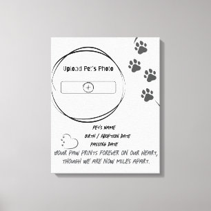 Toile Photo et nom personnalisées Mémorial pour animaux 