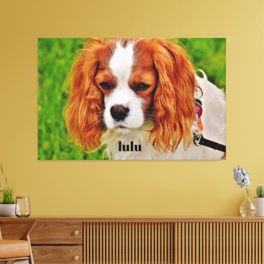 Toile Photo et texte personnalisé de chien (Insitu(Salon))