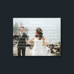 Toile photo et vidéo Mariage personnalisée Imprime<br><div class="desc">Design moderne et élégant imprimé Mariage personnalisé Photo & Vows Canvas Imprimer qui peut être customisé avec votre texte. Cliquez sur le bouton "Customiser" et utilisez notre outil de conception pour modifier ce modèle. Découvrez le magasin Graphic Art Design pour d'autres produits qui correspondent à ce design !</div>