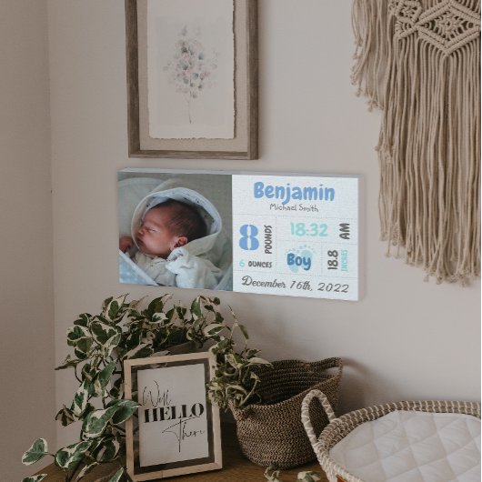 Toile Photo Faire-part de naissance famille