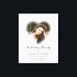 Toile Photo Funérailles En Mémoire Amoureuse<br><div class="desc">Ce design imprimé Heart Photo Funeral In Loving Memory Keepsaké Canvas Imprimer qui peut être customisé avec votre texte. Cliquez sur le bouton "Customiser" et utilisez notre outil de conception pour modifier ce modèle. Découvrez le magasin Graphic Art Design pour d'autres produits qui correspondent à ce design !</div>