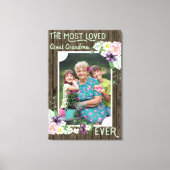 Toile Photo Grand-mère - Bois rustique et Floral (Recto)