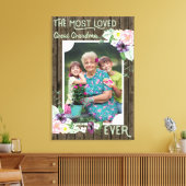 Toile Photo Grand-mère - Bois rustique et Floral (Insitu(Salon))