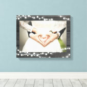 Toile Photo mariage. Bois foncé avec lumières à cordes. (Insitu (Plancher de Bois))