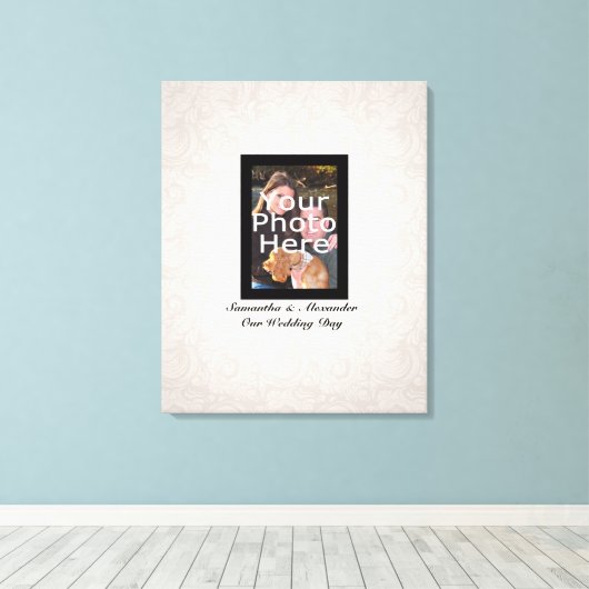 Toile Photo mariage ~ Canvas de signature invité Imprime (Insitu (Plancher de Bois))