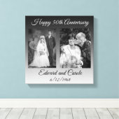 Toile Photo Mariage vintage et moderne 50e anniversaire (Insitu (Plancher de Bois))