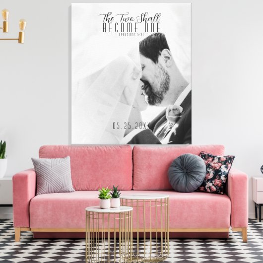 Toile Photo Personnalisée Deux Deviendront Un Mariage (Insitu(Salon))