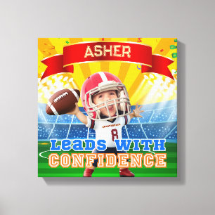 Toile Photo personnalisée Football Red Quarterback