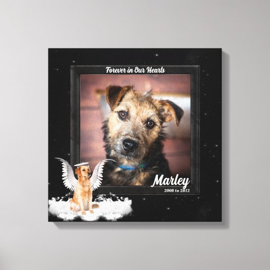 Toile Photo Pet Memorial avec chien d'or (Recto)
